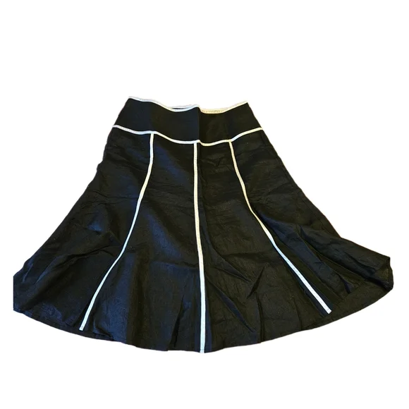 Linen Black and White A-Line Skirt🐈‍⬛ - Picture 2 of 7